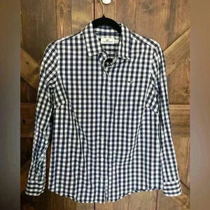 Vineyard Vines Classic Blue & White Gingham Long Sleeve Button Down Shirt Size 4